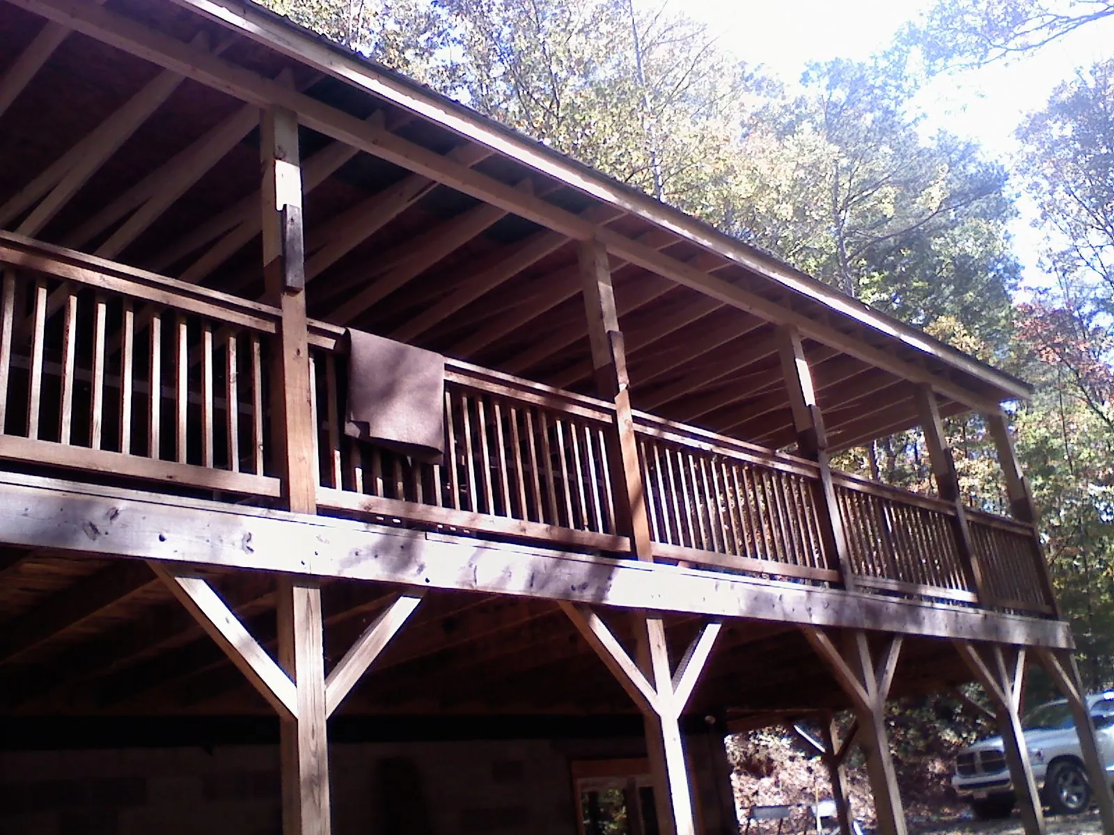 Timber framing under a new elevated porch and deck — Roof Leak Repair in Pinetops by Roofing Brothers